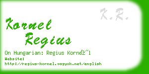 kornel regius business card